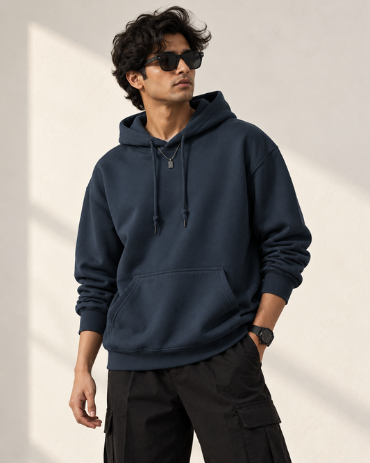 Navy Blue - Regular Hoodie