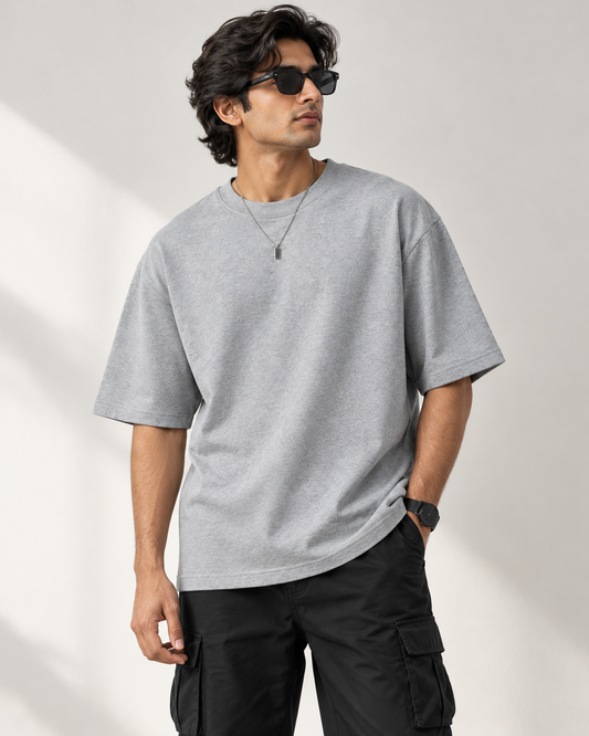 Grey Melange - Oversized T-Shirt