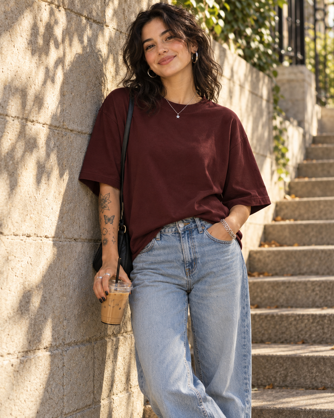 Maroon - Oversized T-Shirt