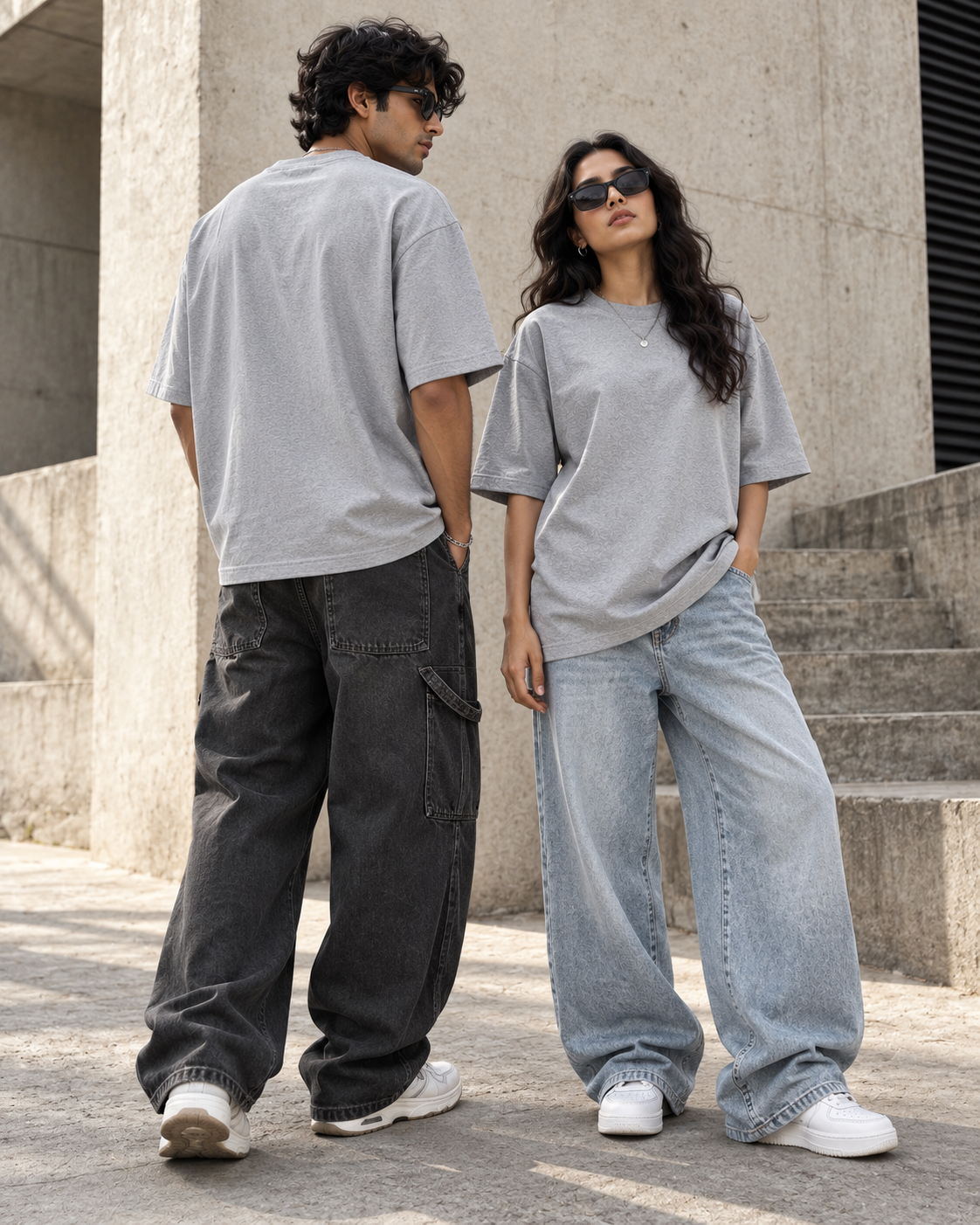 Grey Melange - Oversized T-Shirt